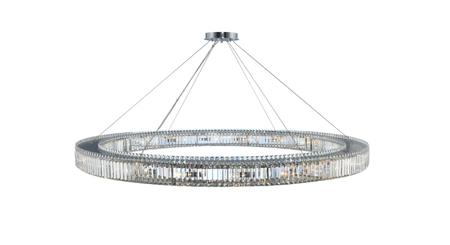 Rondelle 72x5" 20-Light Contemporary Large Pendants by AllegriBy Allegri Crystal by Kalco Lighting