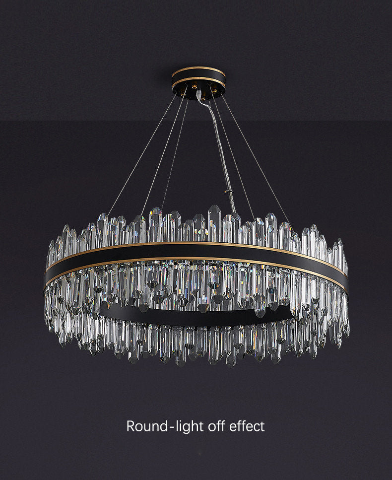 Ingria | Modern Ring LED Crystal Chandelier for Living Room, Dining Room, Dia31.4"By Miron Demid LLC