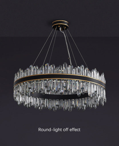 Ingria | Modern Ring LED Crystal Chandelier for Living Room, Dining Room, Dia31.4"By Miron Demid LLC