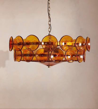 Solaris Disc Glass Chandelier