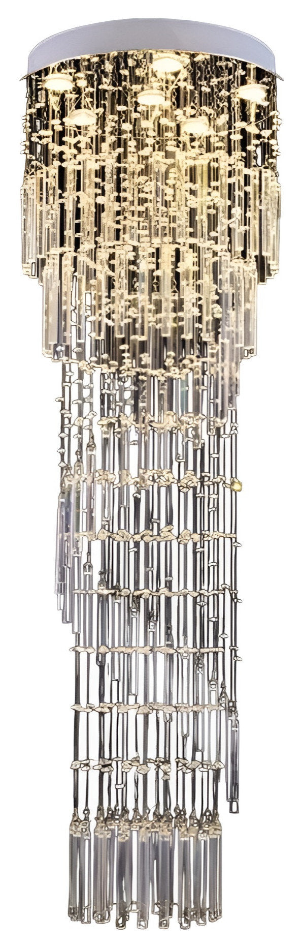 Levens | Exquisite Modern Flush Mount Crystal Chandelier, Dia31.5xh118.11" / Dia80xh300cm, Warm LightBy Miron Demid LLC