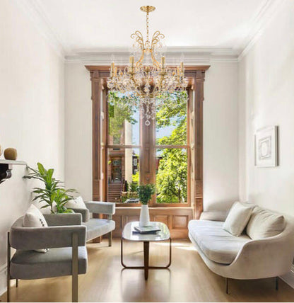 Antique Brass Crystal ChandelierBy Design Living