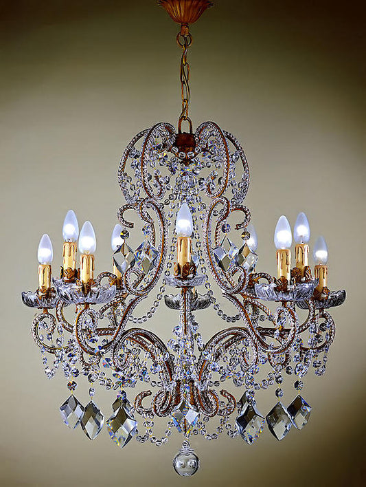 10 - Light Candle Style Tiered Chandelier