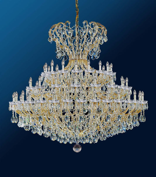 72 Light Maria Theresa large crystal chandelier dressed with clear crystals