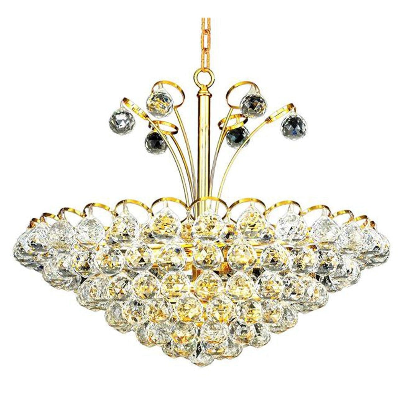 Godiva Gold Eight-Light 22-Inch Pendant with Swarovski Spectra Clear Crystal
