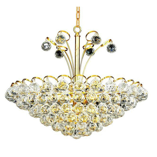 Godiva Gold Eight-Light 22-Inch Pendant with Swarovski Spectra Clear Crystal