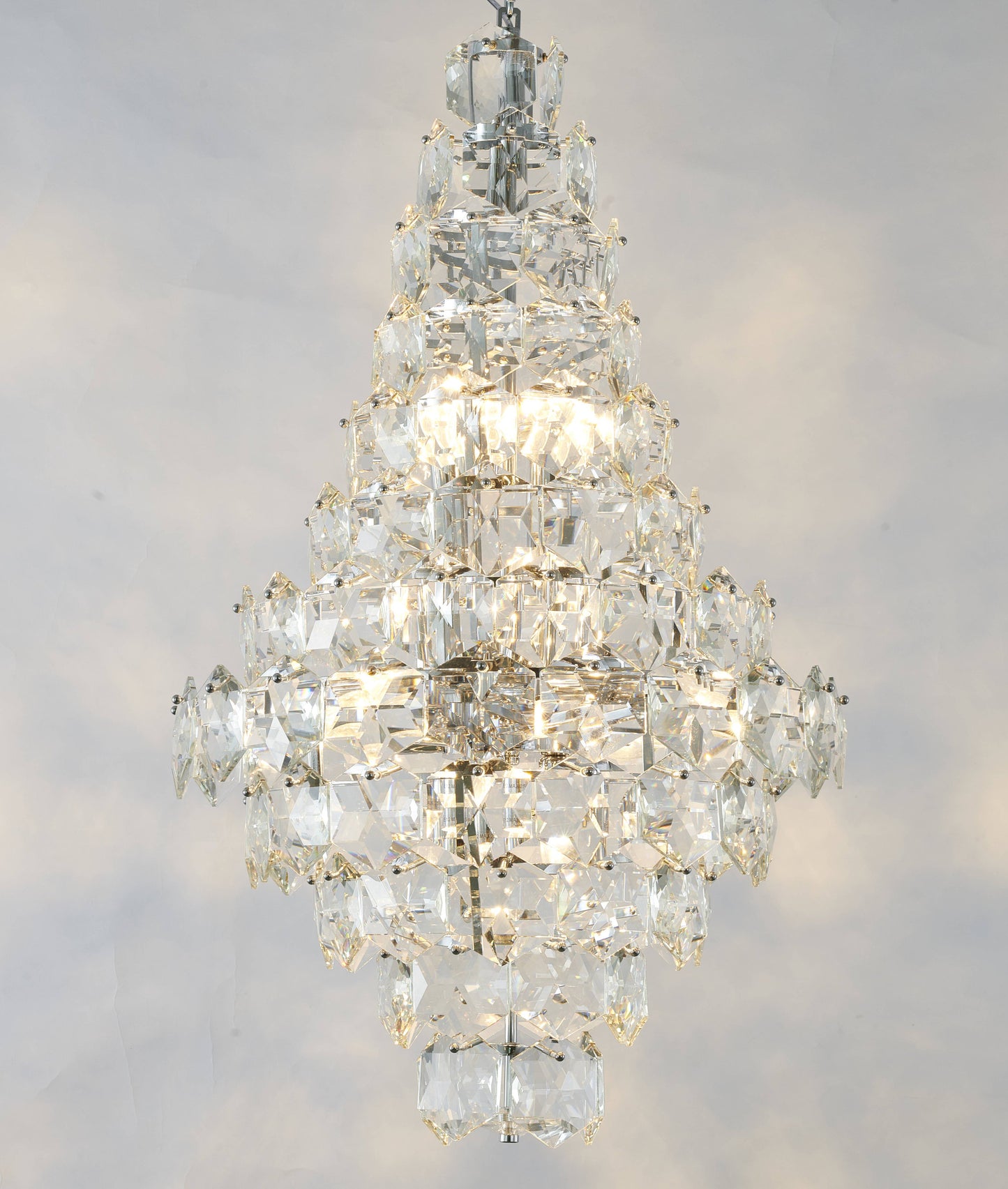 Clear Crystal Chandelier With Chrome HardwareBy Design Living