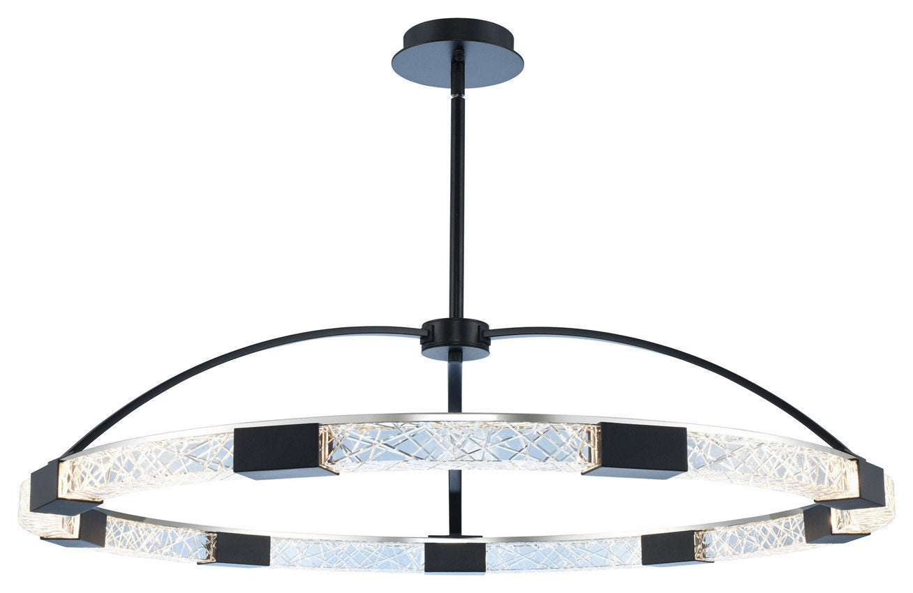 Allegri 034852051FR001 LED Pendant Ana Matte Black w/ Polished NickelBy Allegri Crystal by Kalco Lighting