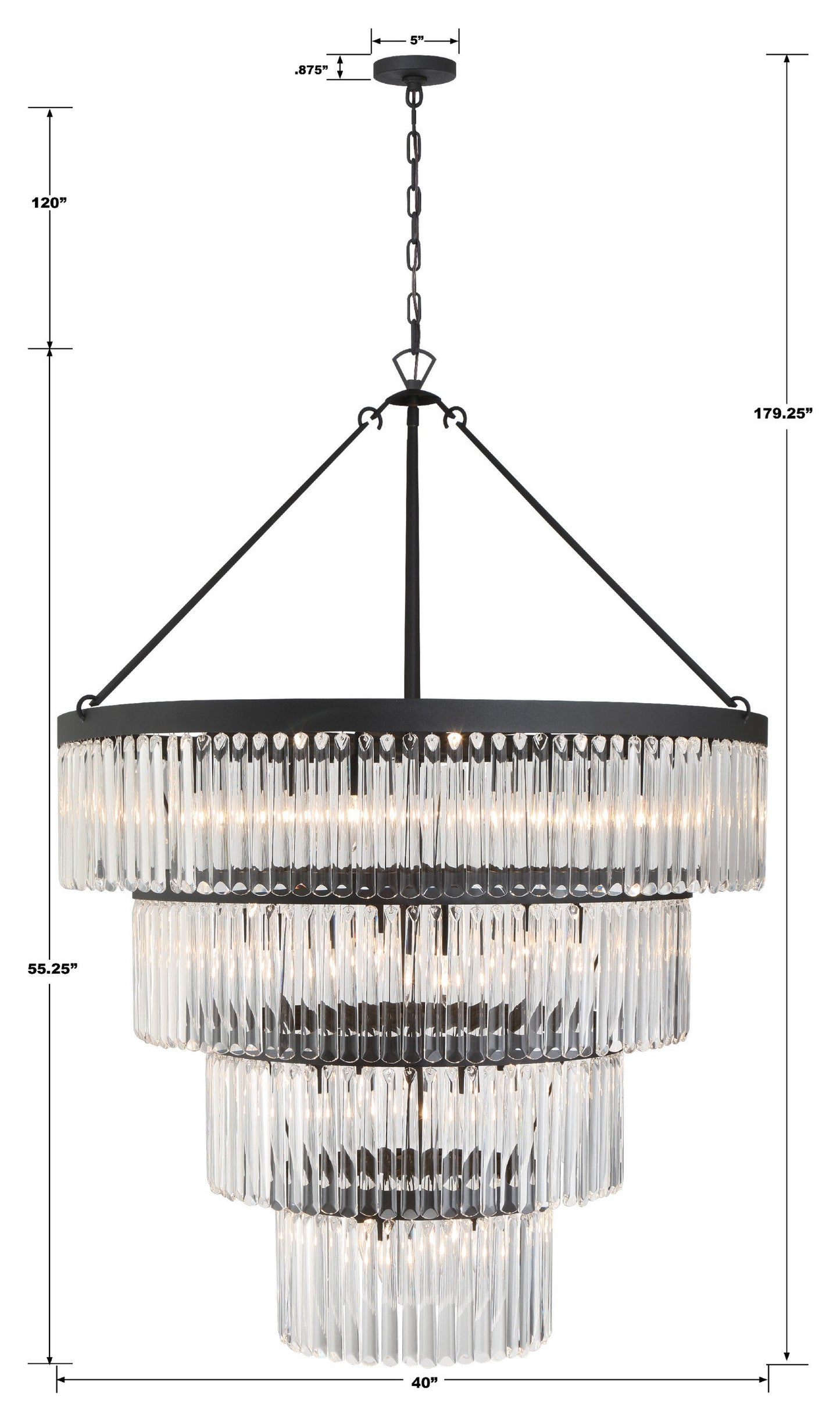 Emory 22-Light Black Forged Chandelier, Clear GlassBy Crystorama Lighting