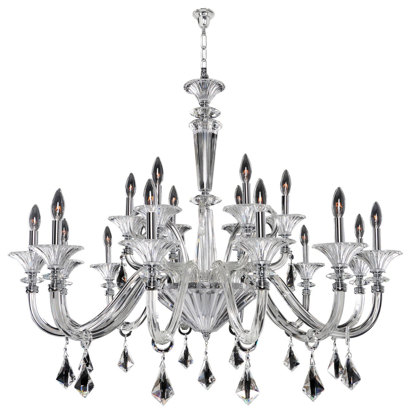 Chauvet 43"x35" 18-Light Transitional Large Chandeliers by AllegriBy Allegri Crystal by Kalco Lighting