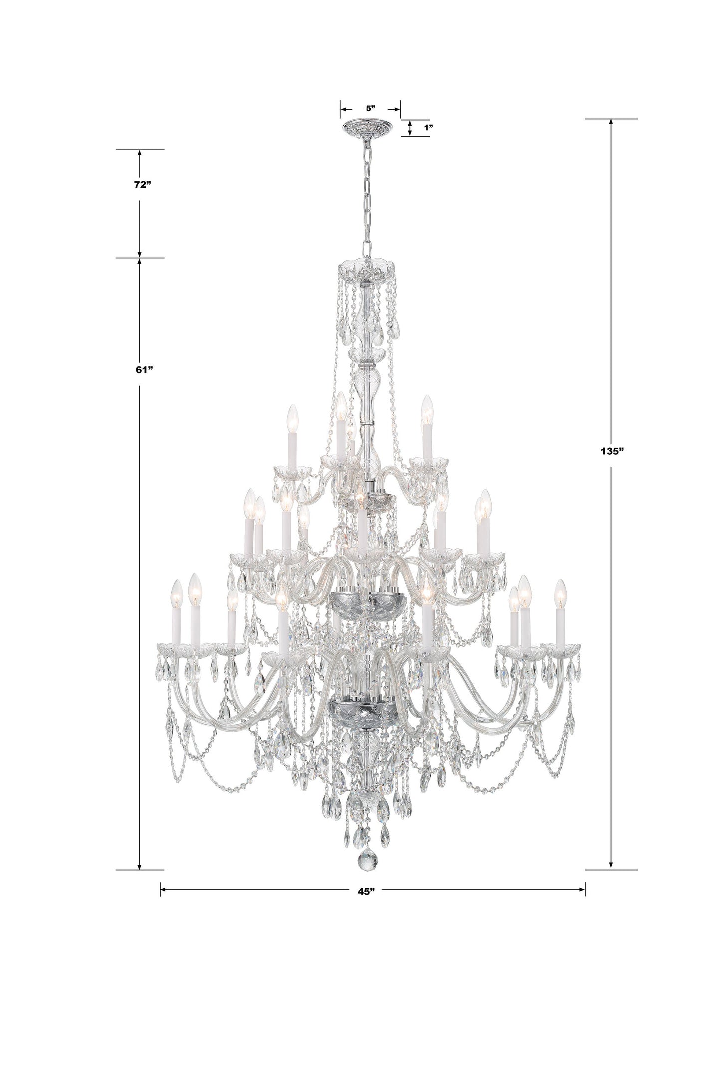 Traditional Crystal 25-Light Polished Chrome ChandelierBy Crystorama Lighting