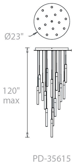 Modern Forms Magic 15 Light Pendant PD-35615-PNBy Modern Forms