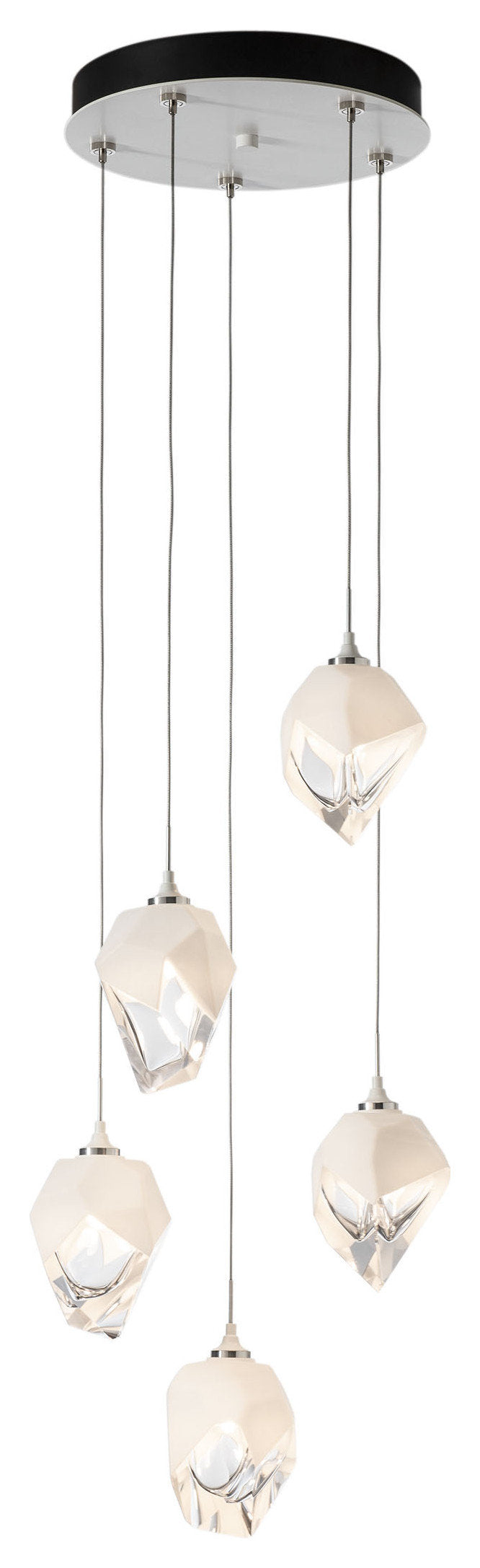 Chrysalis 5-Light Small Crystal Pendant White Finish- Long, White CrystalBy Hubbardton Forge