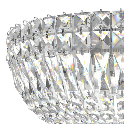 Schonbek 5893-40S 5 Light Crystal Flush, Polished SilverBy Schonbek
