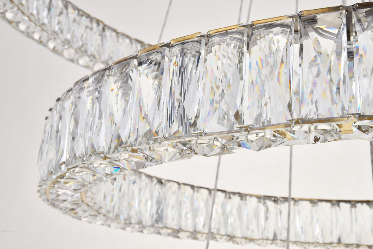 Elegant Lighting 3503G34 Monroe 7 Light 34"W LED Crystal Ring - ChromeBy Elegant Furniture & Lighting