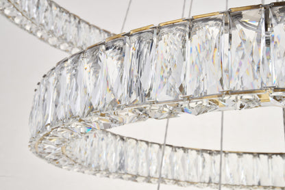 Elegant Lighting 3503G34 Monroe 7 Light 34"W LED Crystal Ring - ChromeBy Elegant Furniture & Lighting