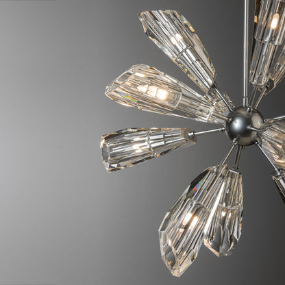 Luma 12-Light Starburst Pendant - Sterling - CrystalBy Hubbardton Forge
