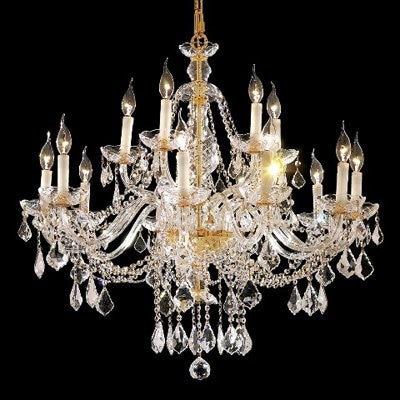 Gold plated 12 Light Bohemian  crystal Chandelier