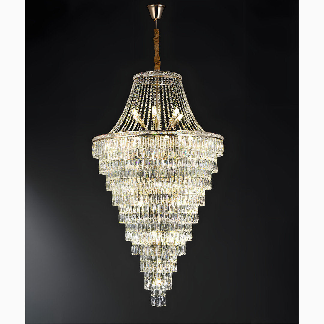 La Croix-sur-Roudoule | Duplex Spiral Crystal Stairway Chandelier, Dia39.4"By Miron Demid LLC