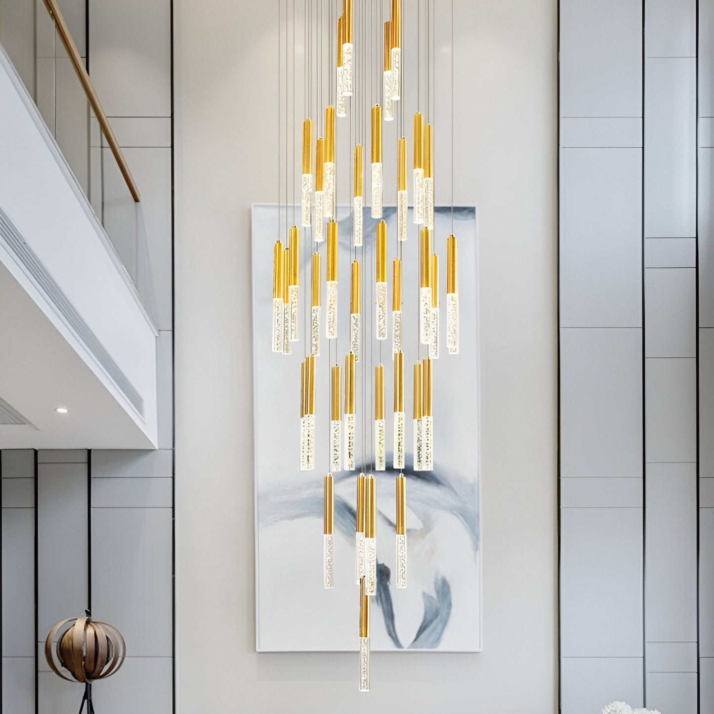 Manarola | Long LED Spiral Chandelier, 28 Lights (Spiral)By Miron Demid LLC
