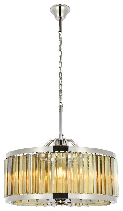 Urban Classic 1203D28PN-GT/RC 8 light polished nickel Chandelier Golden TeakBy URBAN CLASSIC