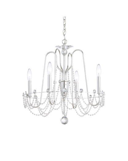 Schonbek Ar1004N-40S 4 Light Crystal Chandelier, Polished SilverBy Schonbek