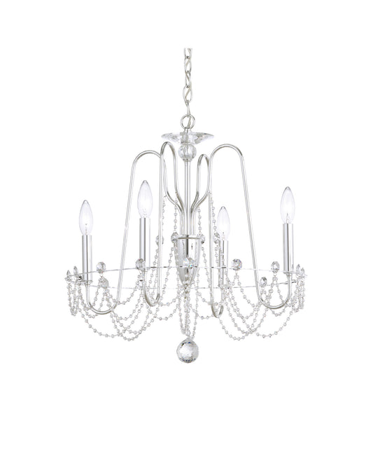 Schonbek Ar1004N-40S 4 Light Crystal Chandelier, Polished SilverBy Schonbek