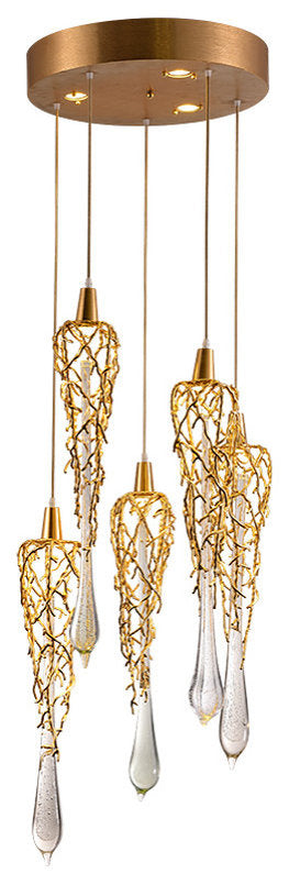 MIRODEMI? Andora | Creative Crystal Chandelier with Clear Glass Drops, 12 Lights, Cool LightBy Miron Demid LLC