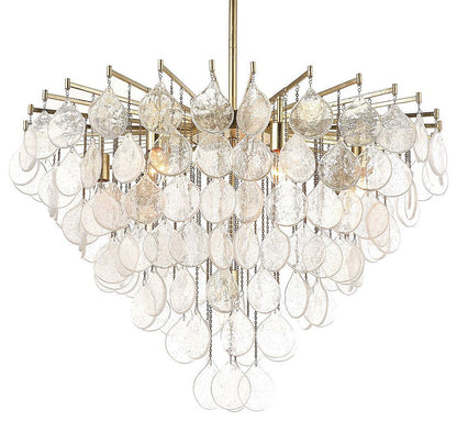 Modern Tear Drop Pendant Seeded Glass Chandelier 8 Light 38 in Elegant SilverBy My Swanky Home