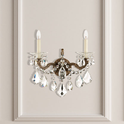 Schonbek 5001-76S 2 Light Crystal Sconce, Heirloom BronzeBy Schonbek