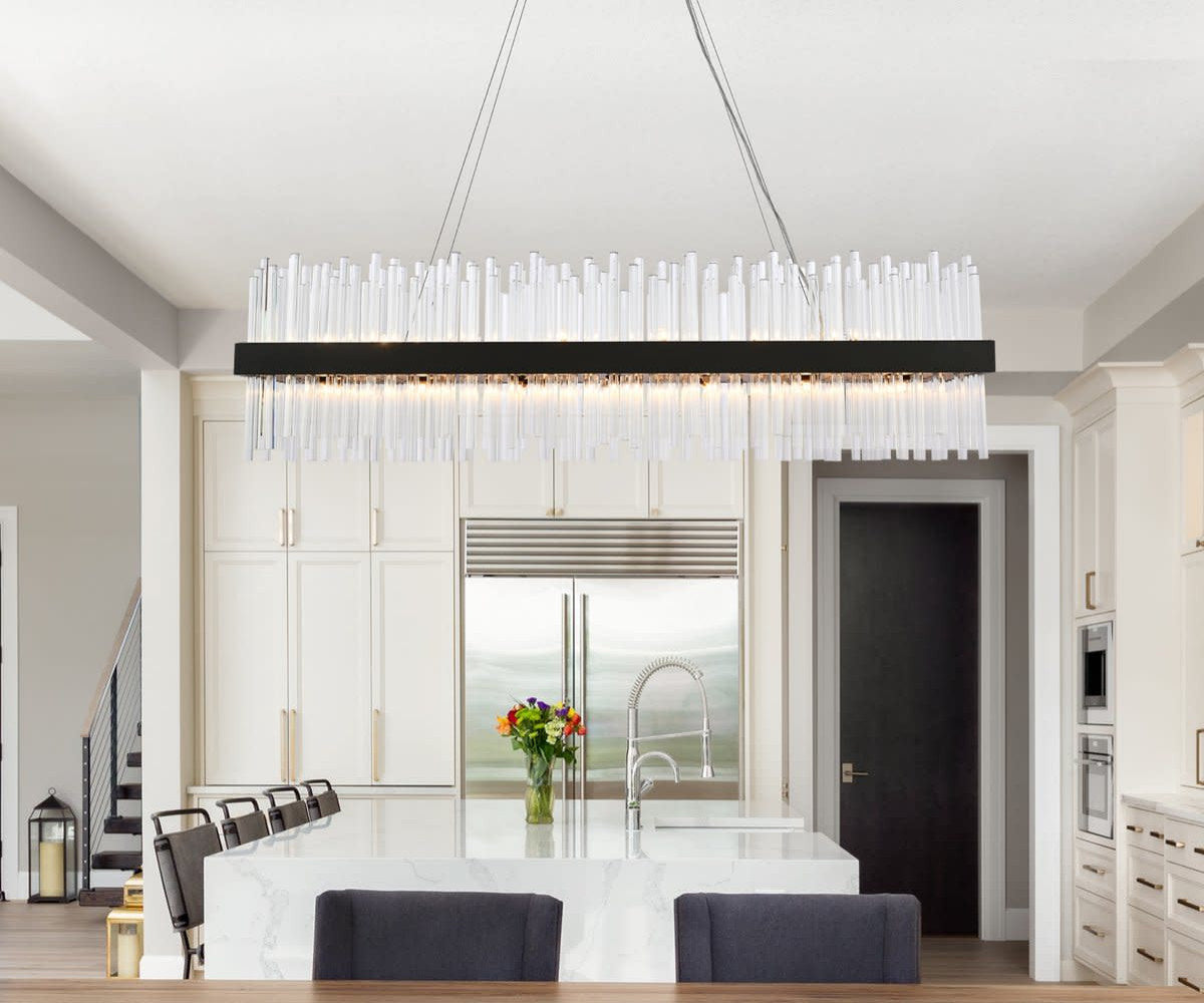 Elegant Lighting 3000G48 Dallas 28 Light 48"W Crystal Linear - ChromeBy Elegant Furniture & Lighting