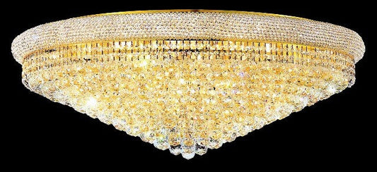 30 light gold plated crystal large flush mount ceiling light dressed with crystal balls