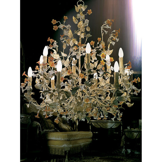 12 - Light Candle Style Classic / Traditional Chandelier with Crystal Accents