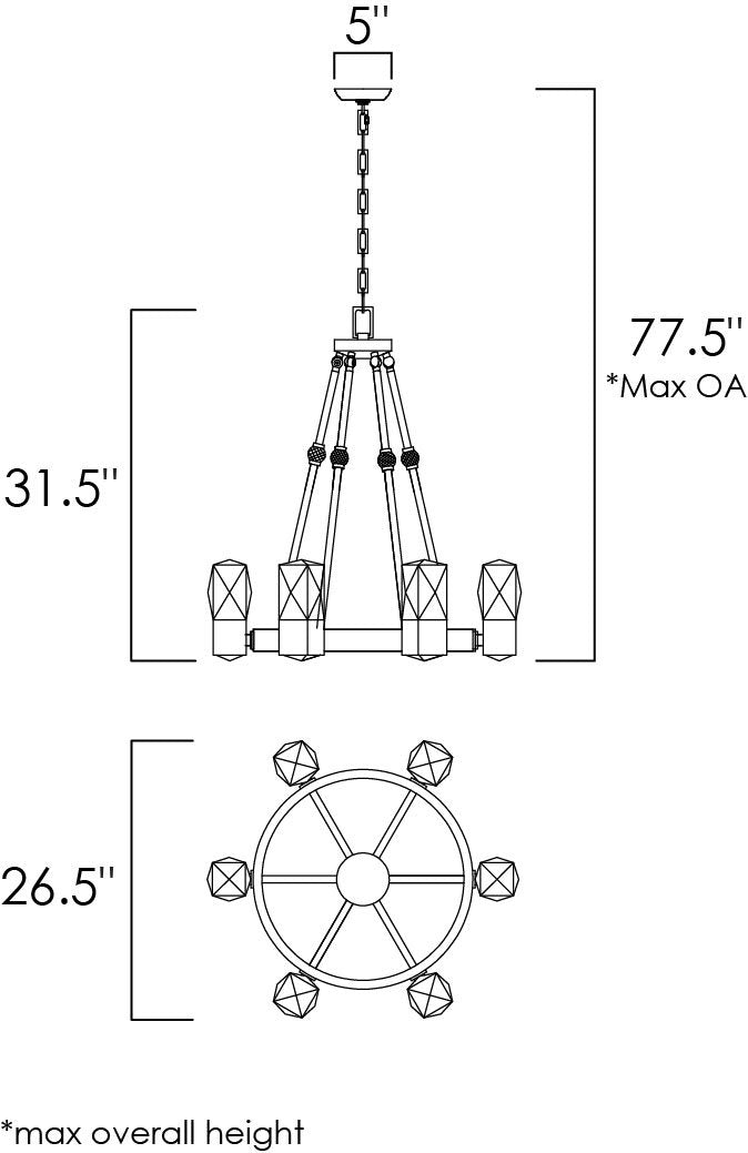 12 - Light LED Chandelier