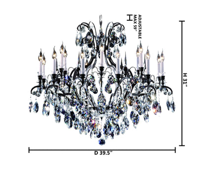 Clear Crystal Chandelier, Sandy BlackBy Design Living