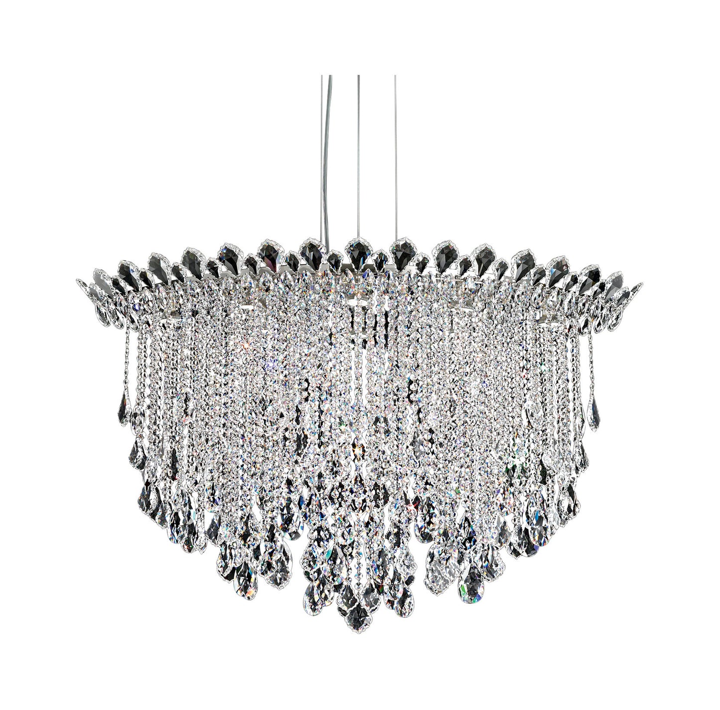 Trilliane Strands 8-Light Pendant in Stainless Steel With Clear Heritage CrystalBy Schonbek