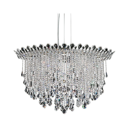 Trilliane Strands 8-Light Pendant in Stainless Steel With Clear Heritage CrystalBy Schonbek
