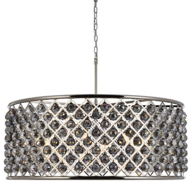 Elegant Lighting 1214G43-SS/RC Madison 10 Light 44"W Crystal Drum - PolishedBy Elegant Furniture & Lighting