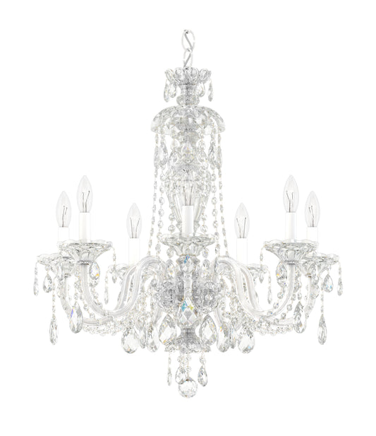 Sterlg 7 Light Chandelier Silver Clear Crystals From SwarovskiBy Schonbek