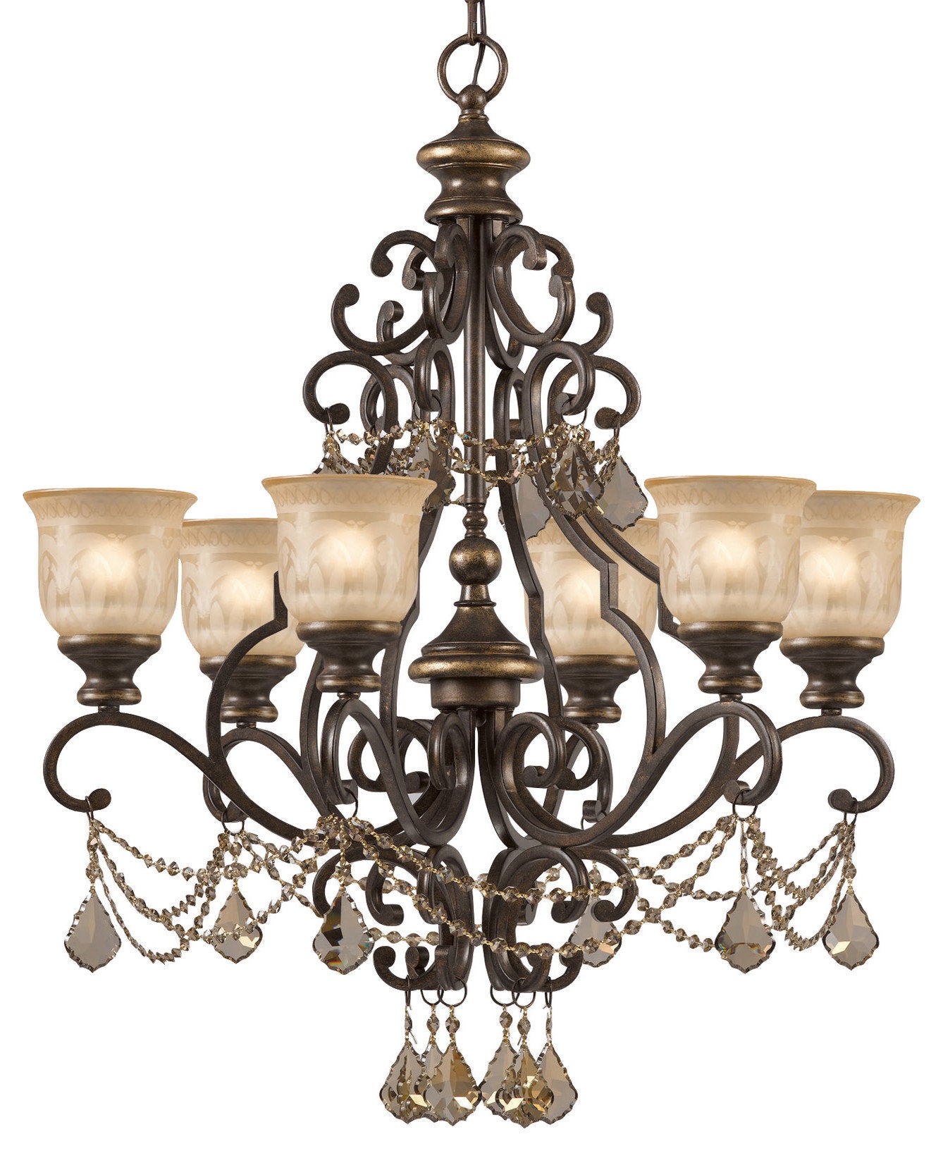Crystorama Lighting Group 7516-GT-S Norwalk 6 Light 28"W Crystal - Bronze UmberBy Crystorama Lighting