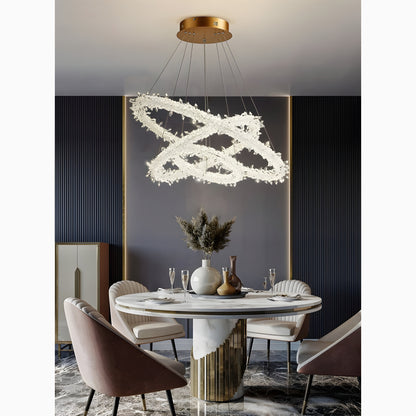 Andenne | Modern Ring Crystal Chandelier for Living Room, 3 Rings CrossBy Miron Demid LLC