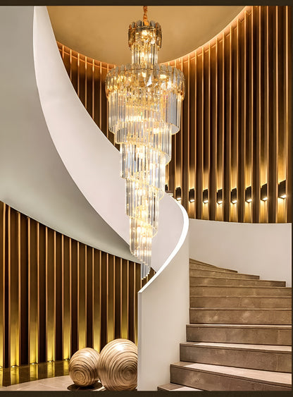 Le Cannet | Luxury Spiral Crystal Chandelier For Stairway, Smoky Gray, 15.8''By Miron Demid LLC
