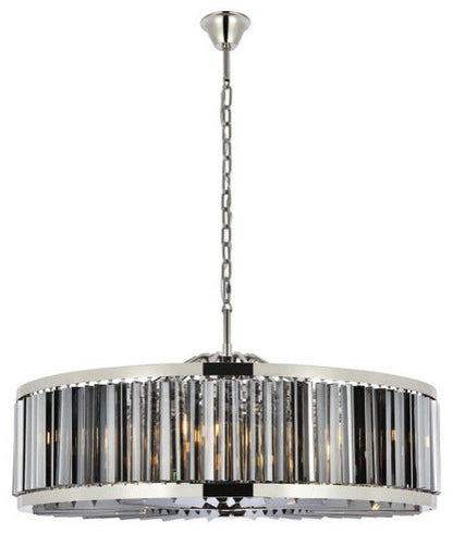 Elegant Lighting 1203G43-SS/RC Chelsea 10 Light 44"W Crystal Drum - PolishedBy Elegant Furniture & Lighting