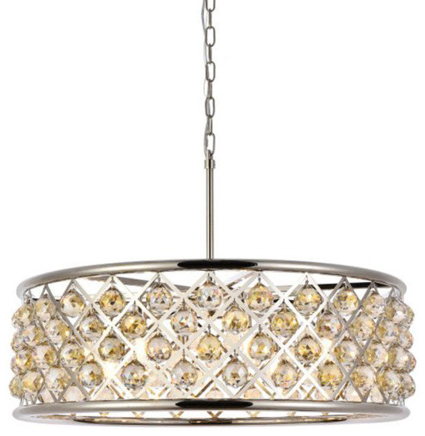 Elegant Lighting 1214D32-GT/RC Madison 8 Light 32"W Crystal Drum - PolishedBy Elegant Furniture & Lighting