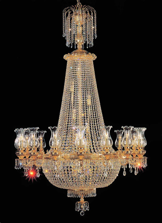 Entryway chandelier / foyer chandelier in gold plated finish
