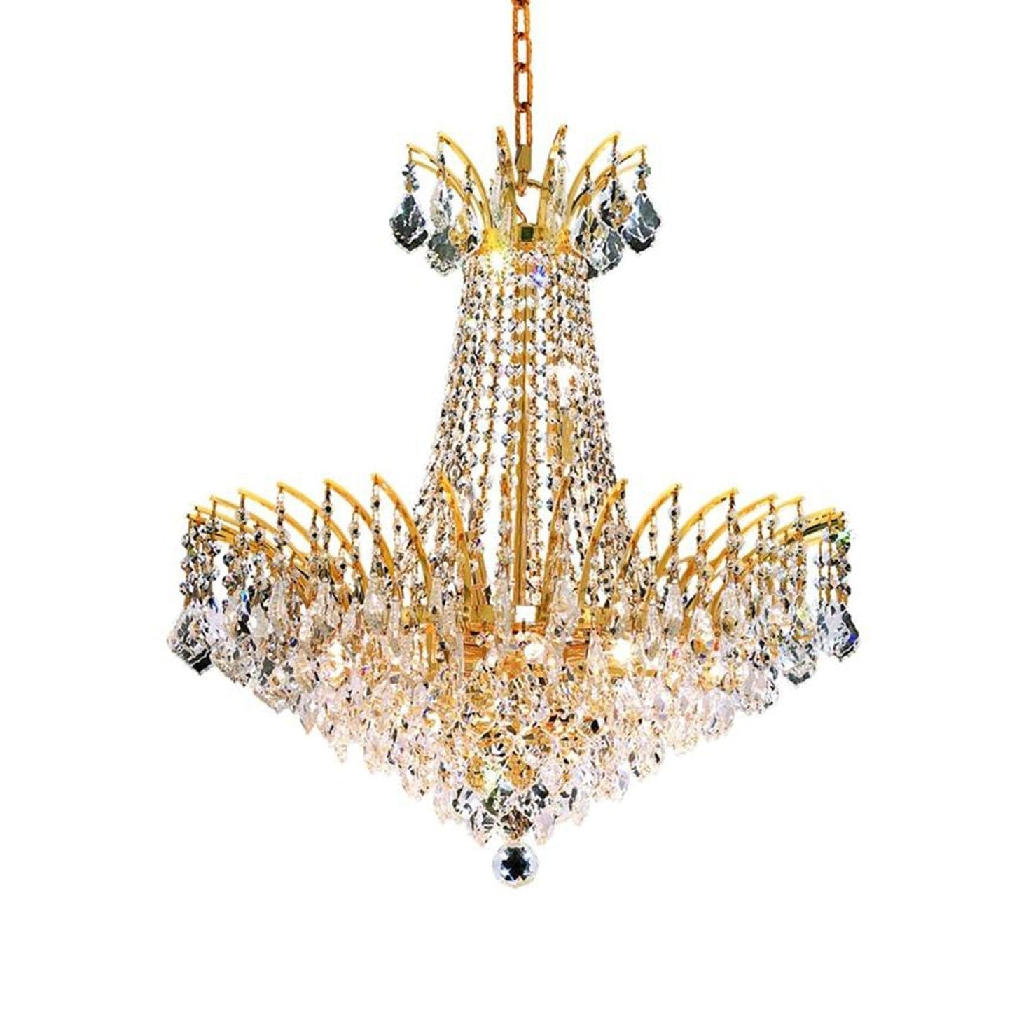 Eleven-Light Chandelier with Clear Royal Cut Crystals