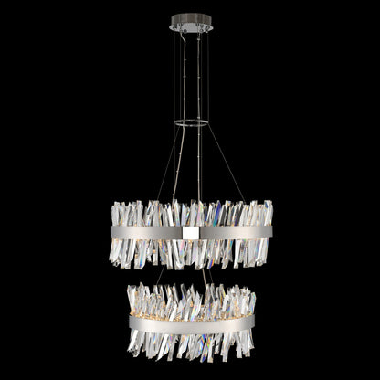 Allegri 030256 Glacier 4 Light 32"W LED Ring Chandelier - Brushed ChampagneBy Allegri Crystal by Kalco Lighting