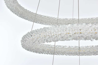 Elegant Lighting 3800G3L Bowen 32"W LED Crystal Ring Chandelier - - ChromeBy Elegant Furniture & Lighting