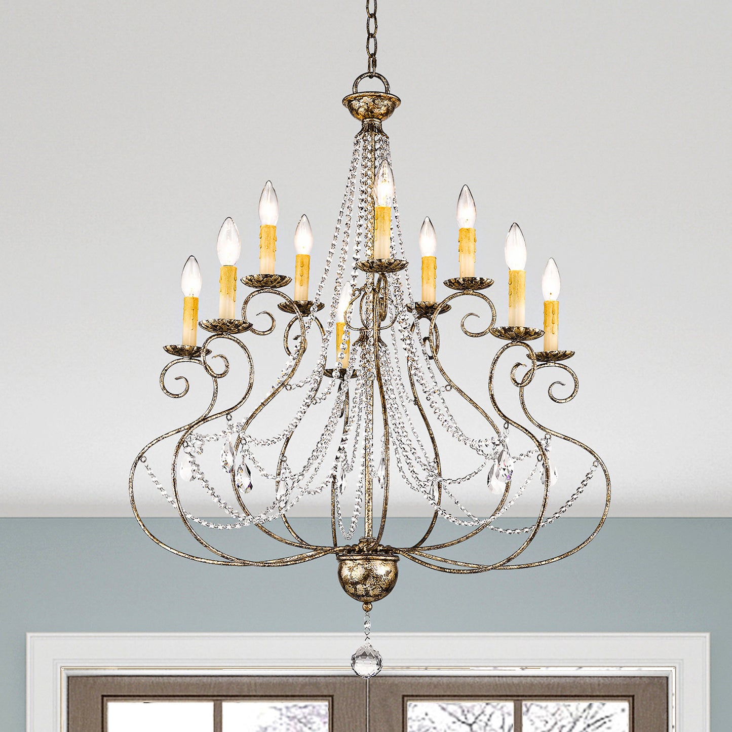 Livex Lighting 51909 Isabella 10 Light 2 Tier Chandelier - Hand AppliedBy Livex Lighting Inc.