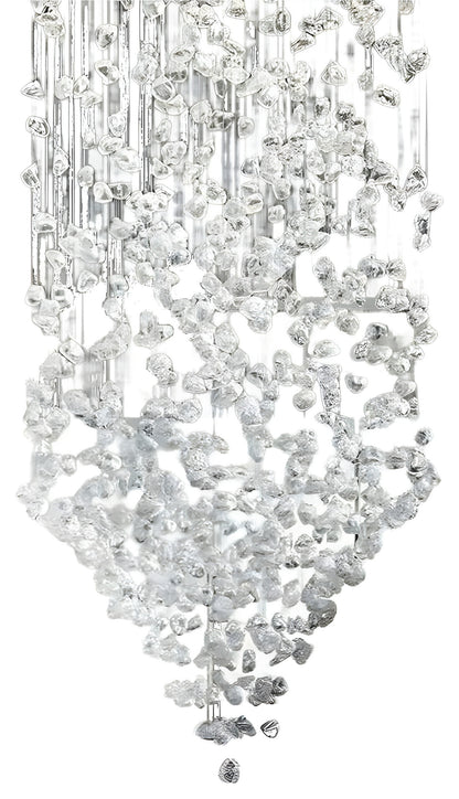 Le Port | Floating Luxury Crystal Chandelier With Decorative Stones, Clear, Dia31.4xh98.4", Warm LightBy Miron Demid LLC